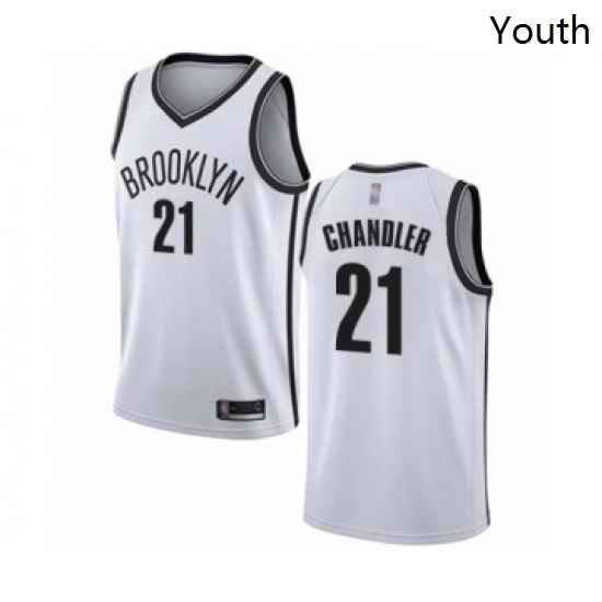 Youth Brooklyn Nets 21 Wilson Chandler Swingman White Basketball Jersey Association Edition
